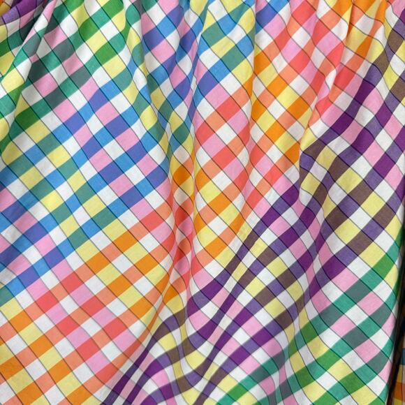 J. Crew Multicolor Rainbow Gingham Print Button Front Relaxed Camisole Tank Top - Picture 10 of 15